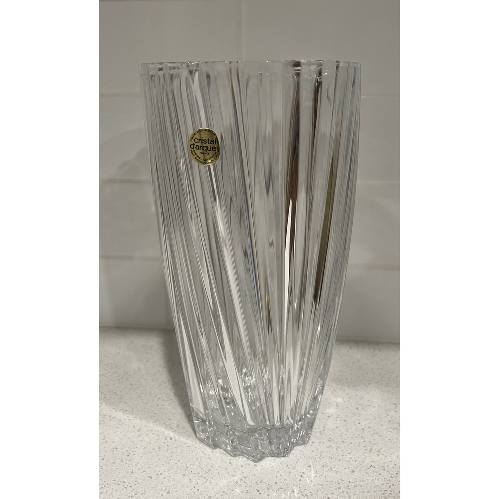 Cristal d'Arques Nocturne Vase 6 Pounds Of Solid Crystal 4"d 9.75" High France